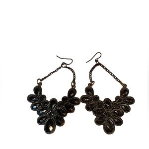 Black chandelier earrings
